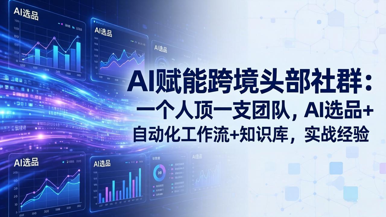 AI赋能跨境头部社群-更新6月：一个人顶一支团队，AI选品+自动化工作流+知识库，实战经验
