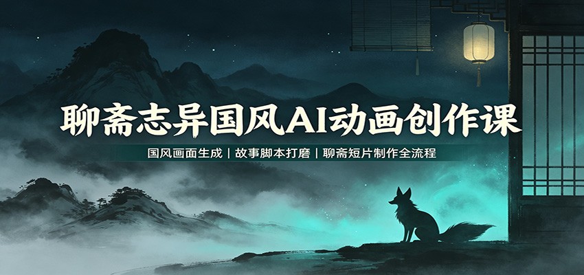 聊斋志异国风AI动画创作课：国风画面生成，故事脚本打磨，聊斋短片制作全流程