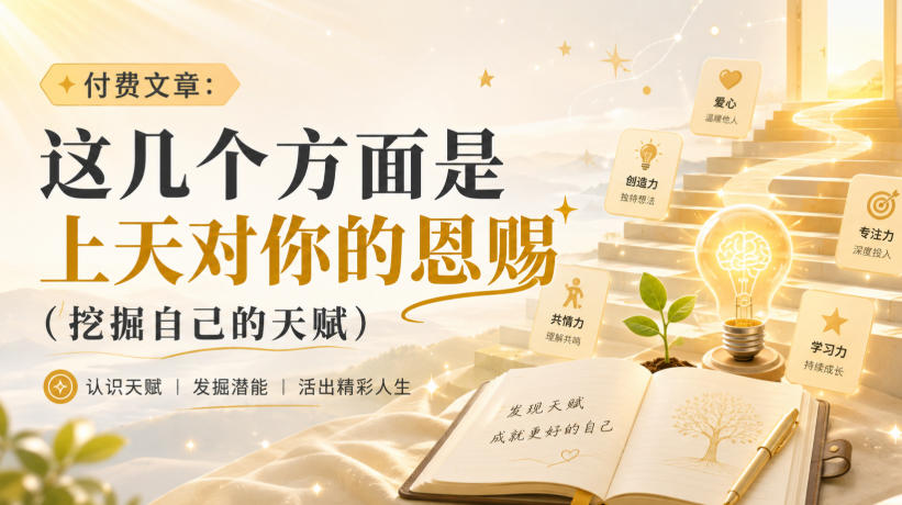 付费文章：这几个方面是上天对你的恩赐(挖掘自己的天赋)