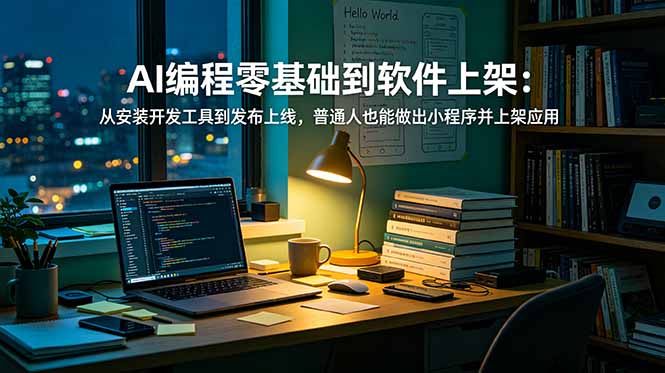AI编程零基础到软件上架：从安装开发工具到发布上线，普通人也能做出小程序并上架应用商店