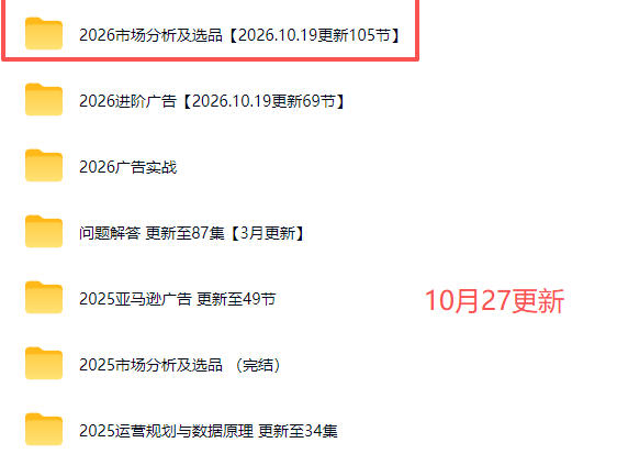 2026亚马逊视频教程，学习我们的商业模式，以及2026最新的选品及运营经验(更新1027)