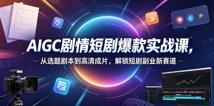 AIGC剧情短剧爆款实战课，从选题剧本到高清成片，解锁短剧副业新赛道(更新0906)