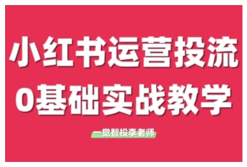 小红书运营投流，小红书广告投放从0到1的实战课，学完即可开始投放(更新26年)