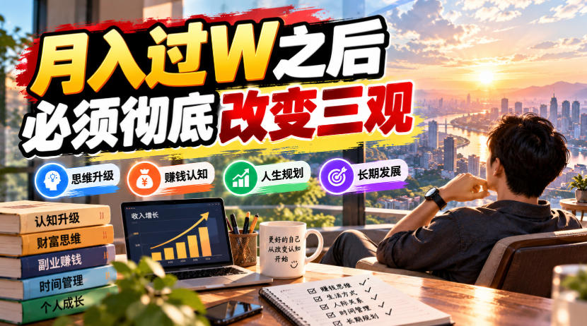 某公众号付费文章：月入过W之后，必须彻底改变三观