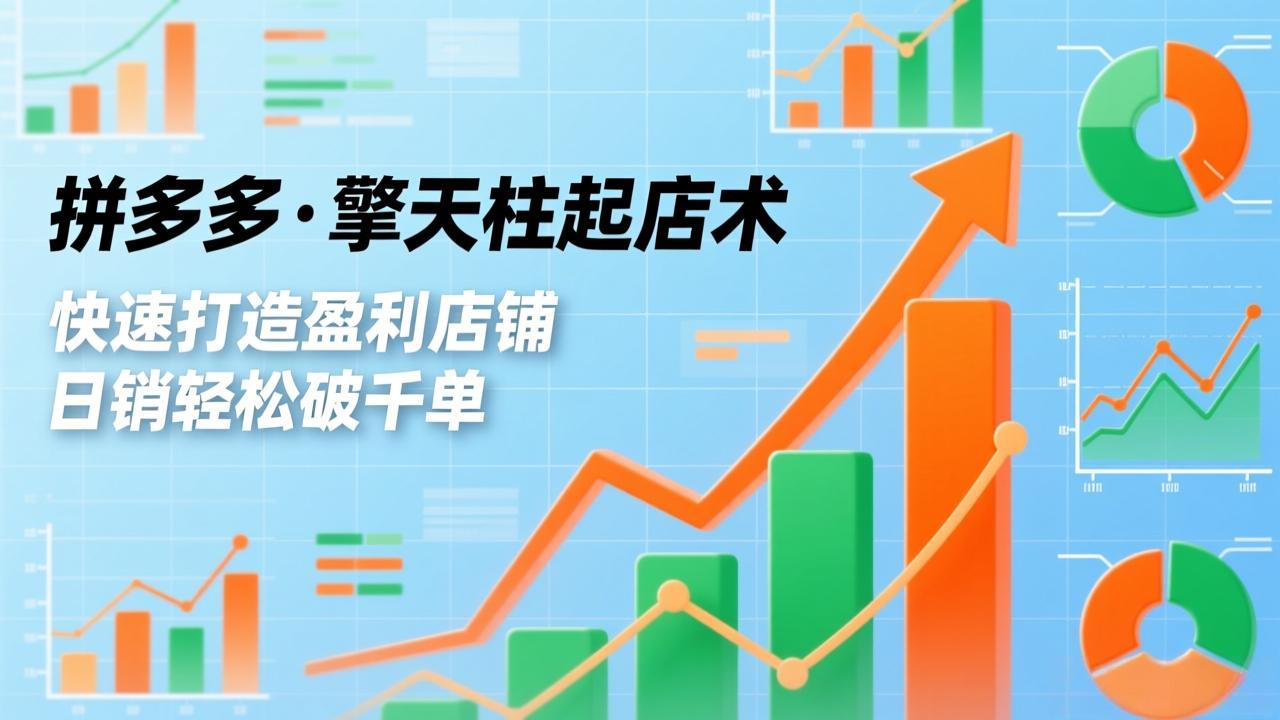 拼多多·擎天柱起店术，爆流布局、利润起飞、不断流，快速打造盈利店铺，日销轻松破千单