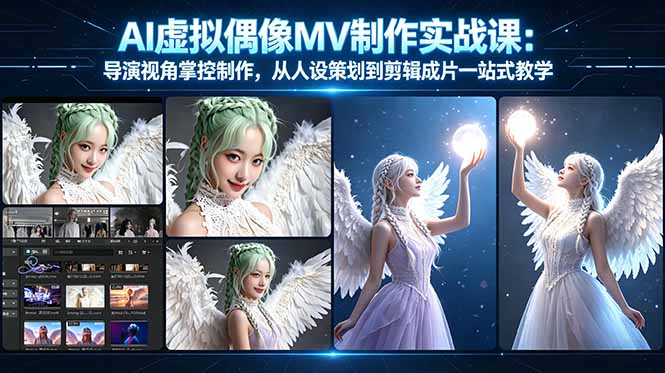 AI虚拟偶像MV制作实战教学：导演视角掌控制作，从人设策划到剪辑成片一站式教学