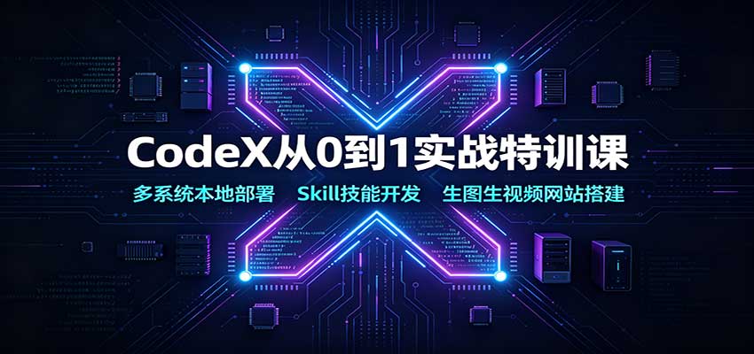 CodeX从0到1实战特训课：多系统本地部署，Skill技能开发，生图生视频网站搭建