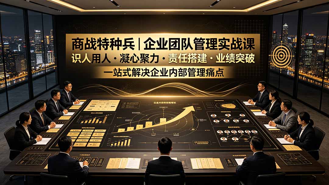商战特种兵｜企业团队管理实战课：识人用人｜凝心聚力｜责任搭建｜业绩突破，一站式解决企业内部管理痛点