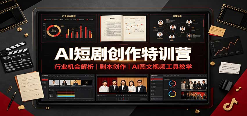 AI短剧创作特训营：行业机会解析，剧本创作，AI图文视频工具教学(文字版)