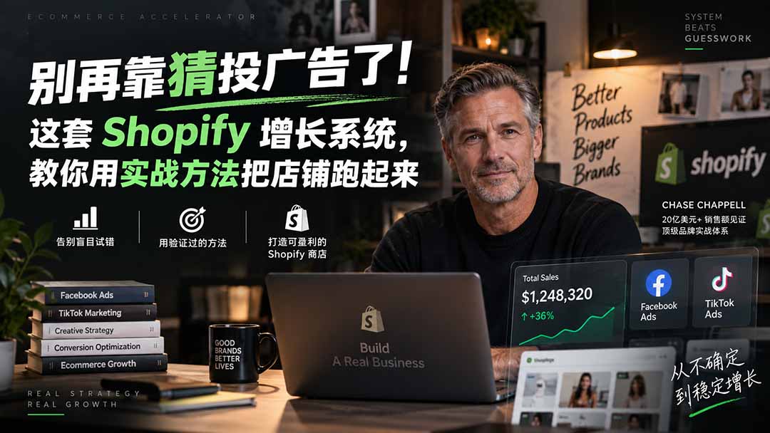 别再靠猜投广告了！这套 Shopify 增长系统，教你用实战方法把店铺跑起来【原创双语字幕】