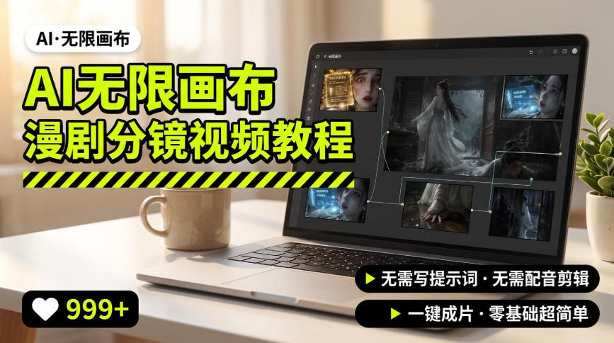 AI无限画布制作爆款漫剧分镜视频搭建教程，无需写脚本，无需制作音频，一键制作超简单