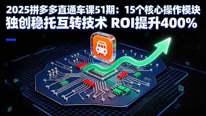 2025拼多多直通车课51期：15个核心操作模块 独创稳托互转技术 ROI提升400%