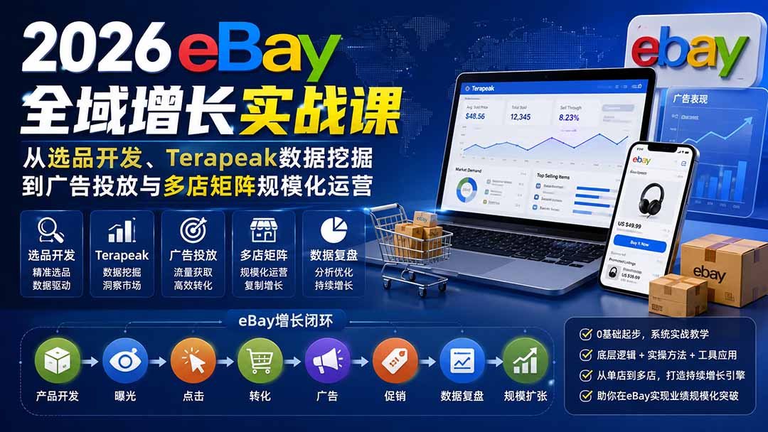 2026-Vincent eBay全域增长实战课-无水印：从选品开发、Terapeak数据挖掘到广告投放与多店矩阵规模化运营