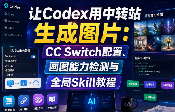 让Codex用中转站生成图片：CC Switch配置、画图能力检测与全局Skill教程