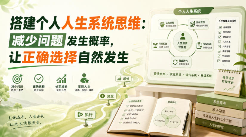付费文章：搭建个人人生系统思维：减少问题发生概率，让正确选择自然发生