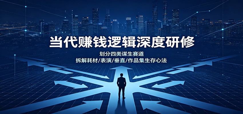 当代赚钱逻辑深度研修：划分四类谋生赛道，拆解耗材/表演/垂直/作品集生存心法