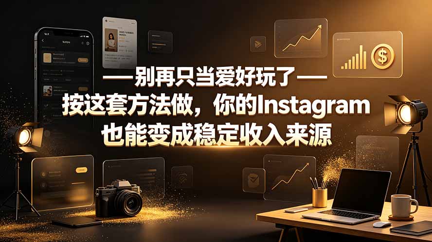 别再只当爱好玩了——按这套方法做，你的Instagram也能变成稳定收入来源