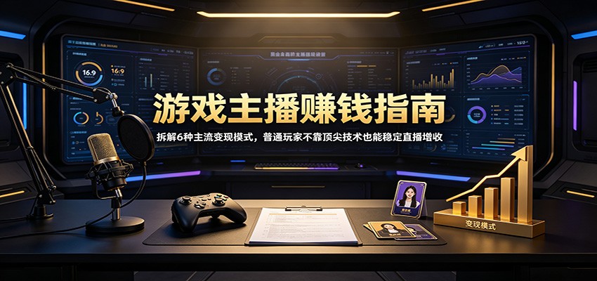游戏主播赚钱指南：拆解6种主流变现模式，普通玩家不靠顶尖技术也能稳定直播增收