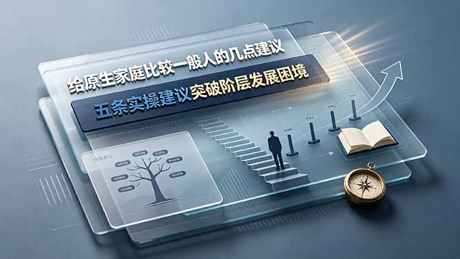 付费文章：给原生家庭比较一般人的几点建议，五条实操建议突破阶层发展困境