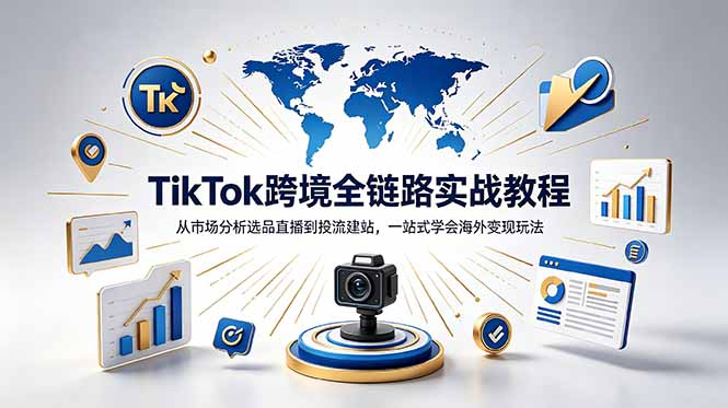 TikTok+独立站跨境基础全套教程，拆解平台盈利逻辑，新手从零跑通变现全流程