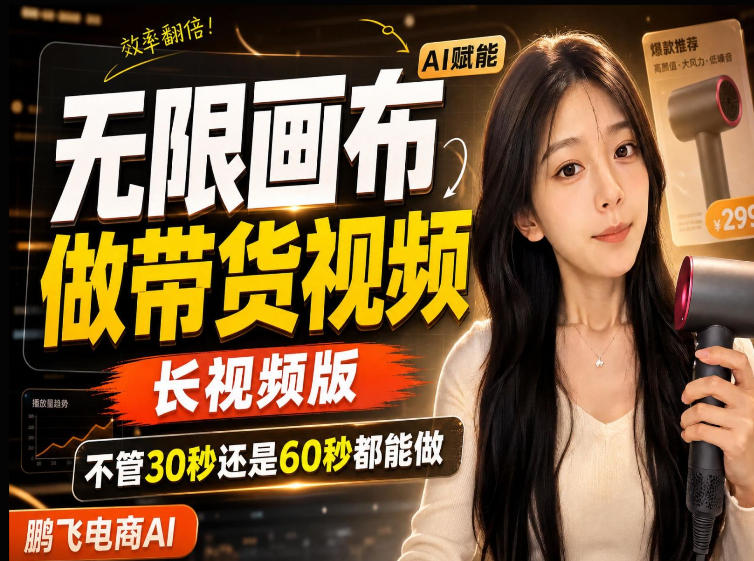 【保姆级教程】无限画布搭建长带货视频，拼接不翻车全程一致，小白跟着步骤也能上手