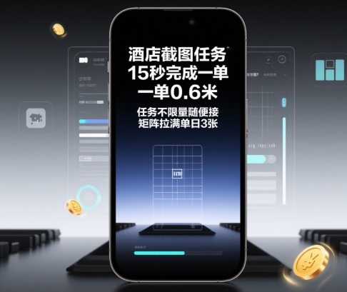 酒店截图任务，15秒完成一单，一单0.6米，任务不限量随便接，矩阵拉满单日3张【揭秘】