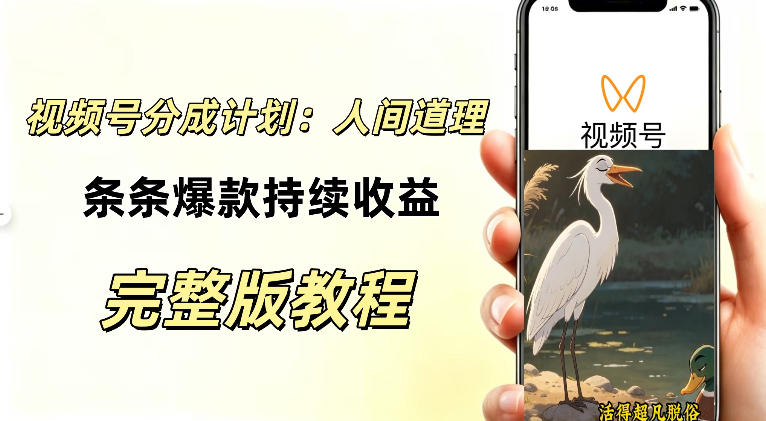 视频号新玩法之AI动漫画风励志视频，不用会画画、不用拍摄，持续化收益，详细拆解