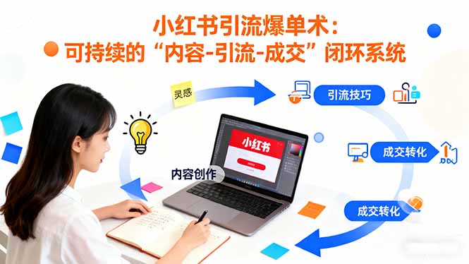 小红书引流爆单术：构建一套低成本 可持续的“内容-引流-成交”闭环系统