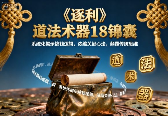 《逐利》道法术器18锦囊，系统化揭示搞钱逻辑，浓缩关键心法，颠覆传统思维(更新)