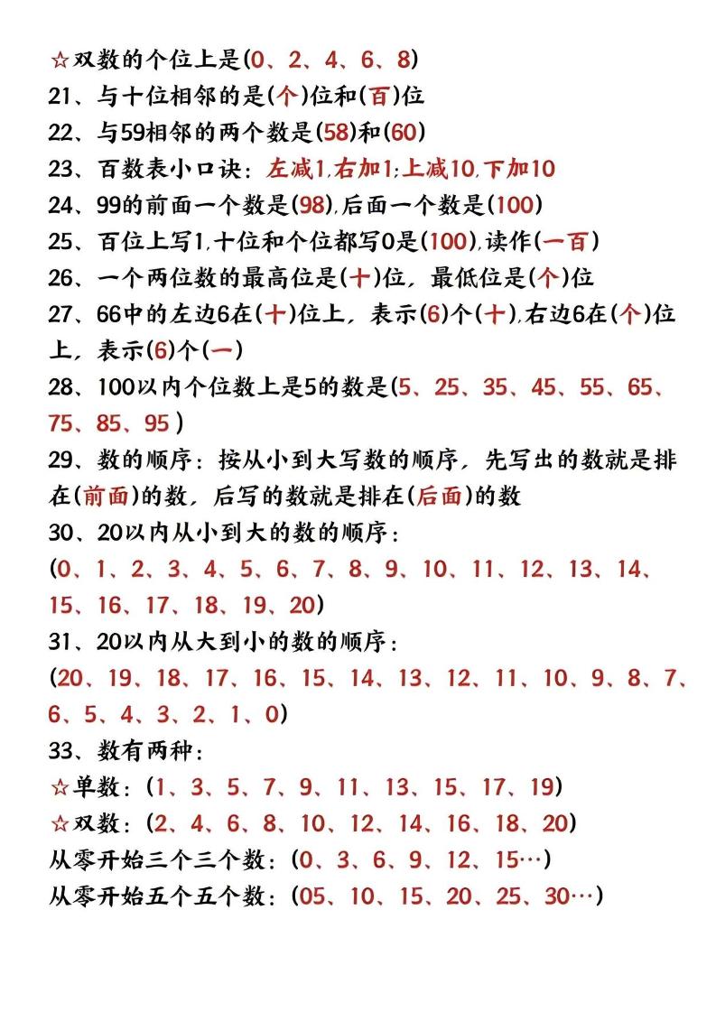 一上数学公式