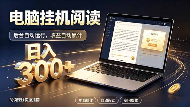 看小说也有收益？自动化流程，轻松日入300+