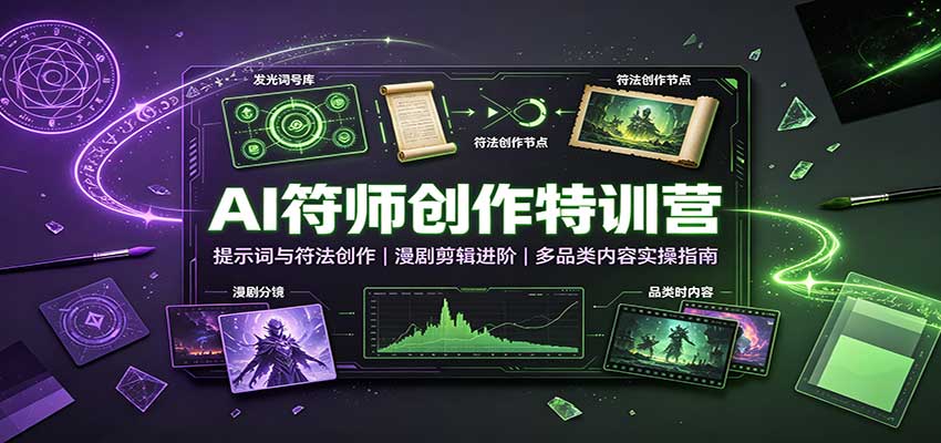 AI符师创作特训营：提示词与符法创作，漫剧剪辑进阶，多品类内容实操指南