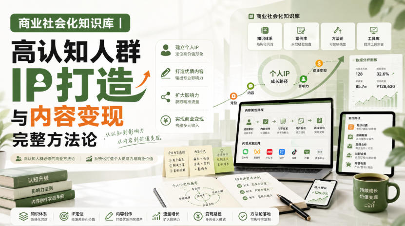商业社会化知识库｜高认知人群IP打造与内容变现完整方法论【文档】