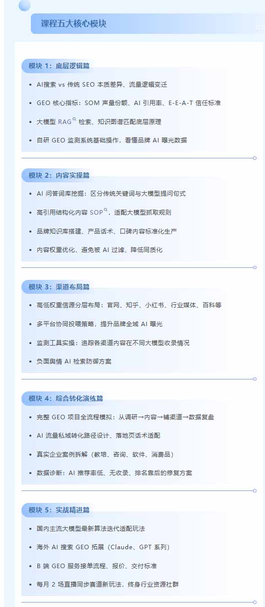 别再只做传统SEO了！《2026AI+GEO实战训练营》教你布局AI大模型搜索、提升品牌推荐率与精准获客转化