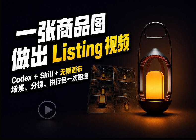 Codex+无限画布，把一张商品图变成可执行的Amazon Listing视频