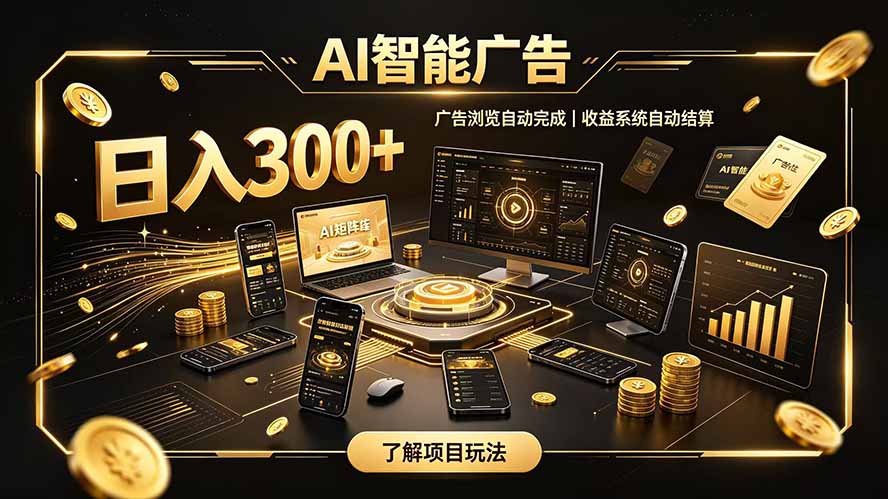 自研 AI 系统｜轻资产起步｜长期稳定收益｜宝妈 上班族轻轻松松日入300+