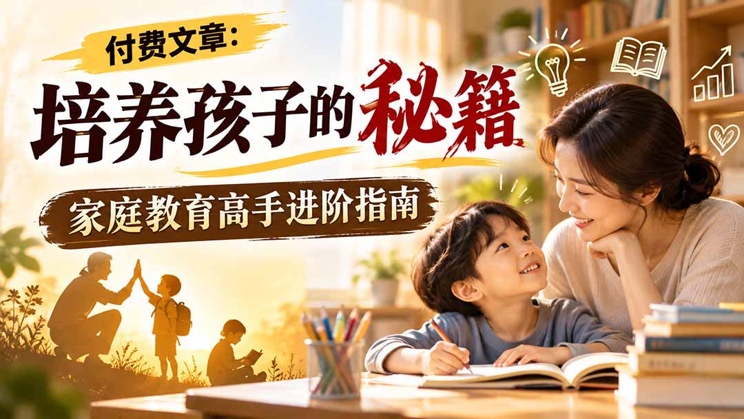 付费文章：培养孩子的秘籍，家庭教育高手进阶指南