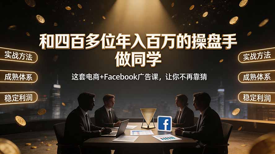 和四百多位年入百万的操盘手做同学——这套电商+Facebook广告课，让你不再靠猜【原创双语字幕】