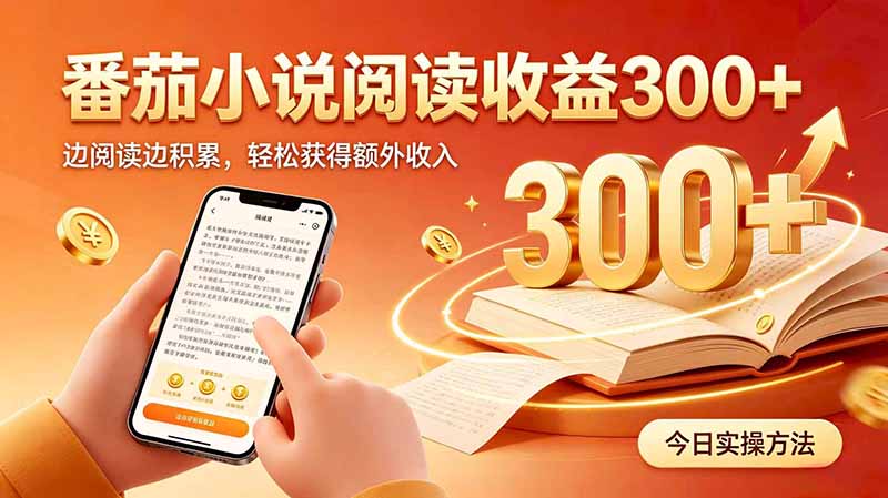 全自动番茄挂机玩法，日入300+边阅读边积累，轻松获得额外收入