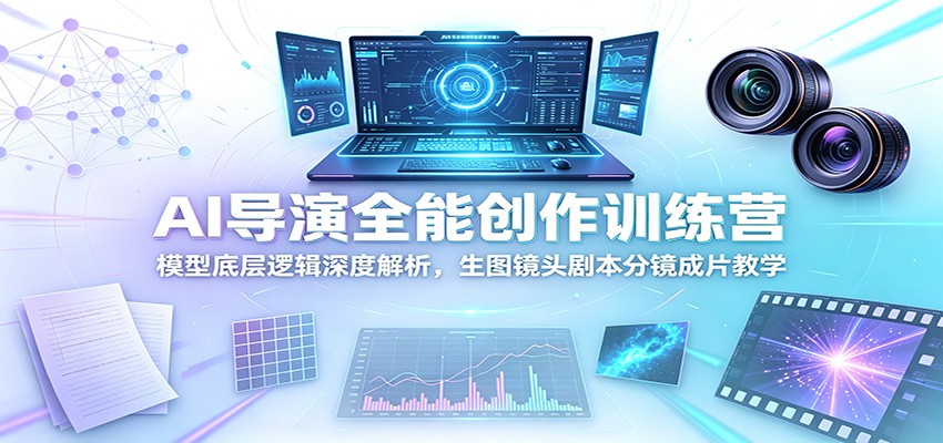 AI导演全能创作训练营：模型底层逻辑深度解析，生图镜头剧本分镜成片教学