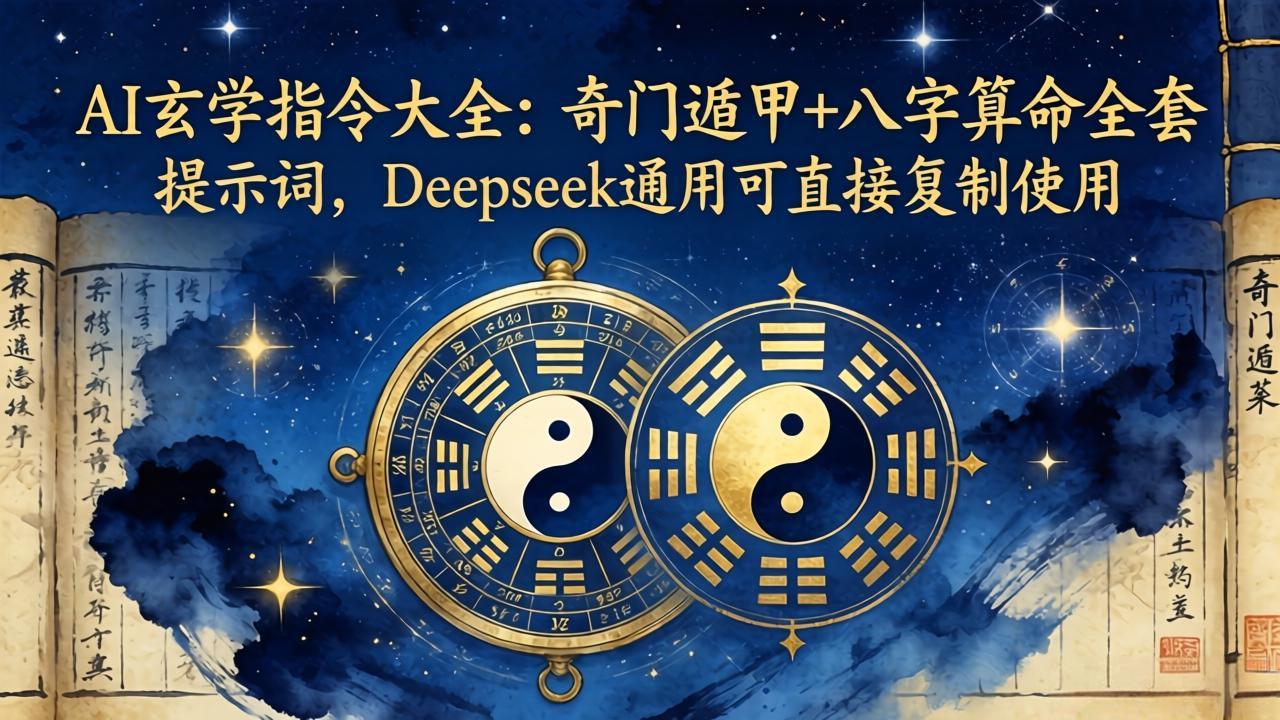 AI玄学指令大全：奇门遁甲+八字算命全套提示词，Deepseek通用可直接复制使用