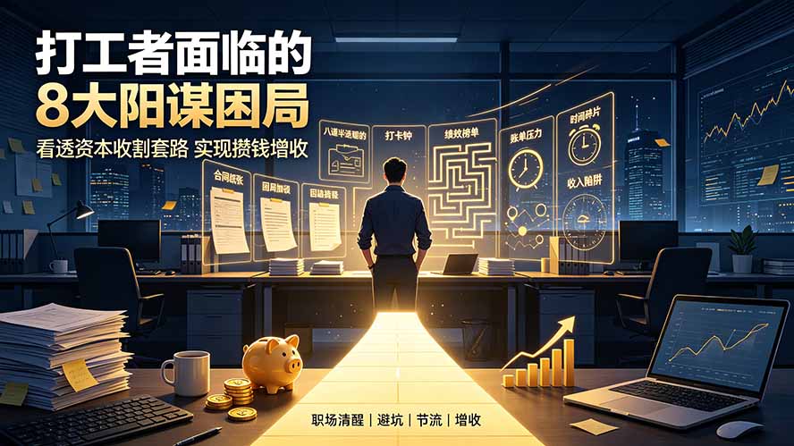 付费文章：打工者面临的8大阳谋困局，看透资本收割套路实现攒钱增收