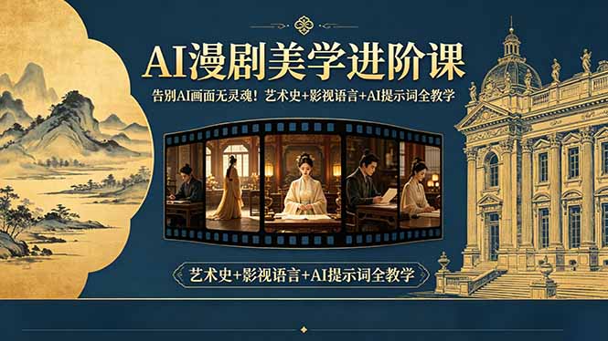 告别AI画面无灵魂！AI漫剧美学进阶课，艺术史+影视语言+AI提示词全教学