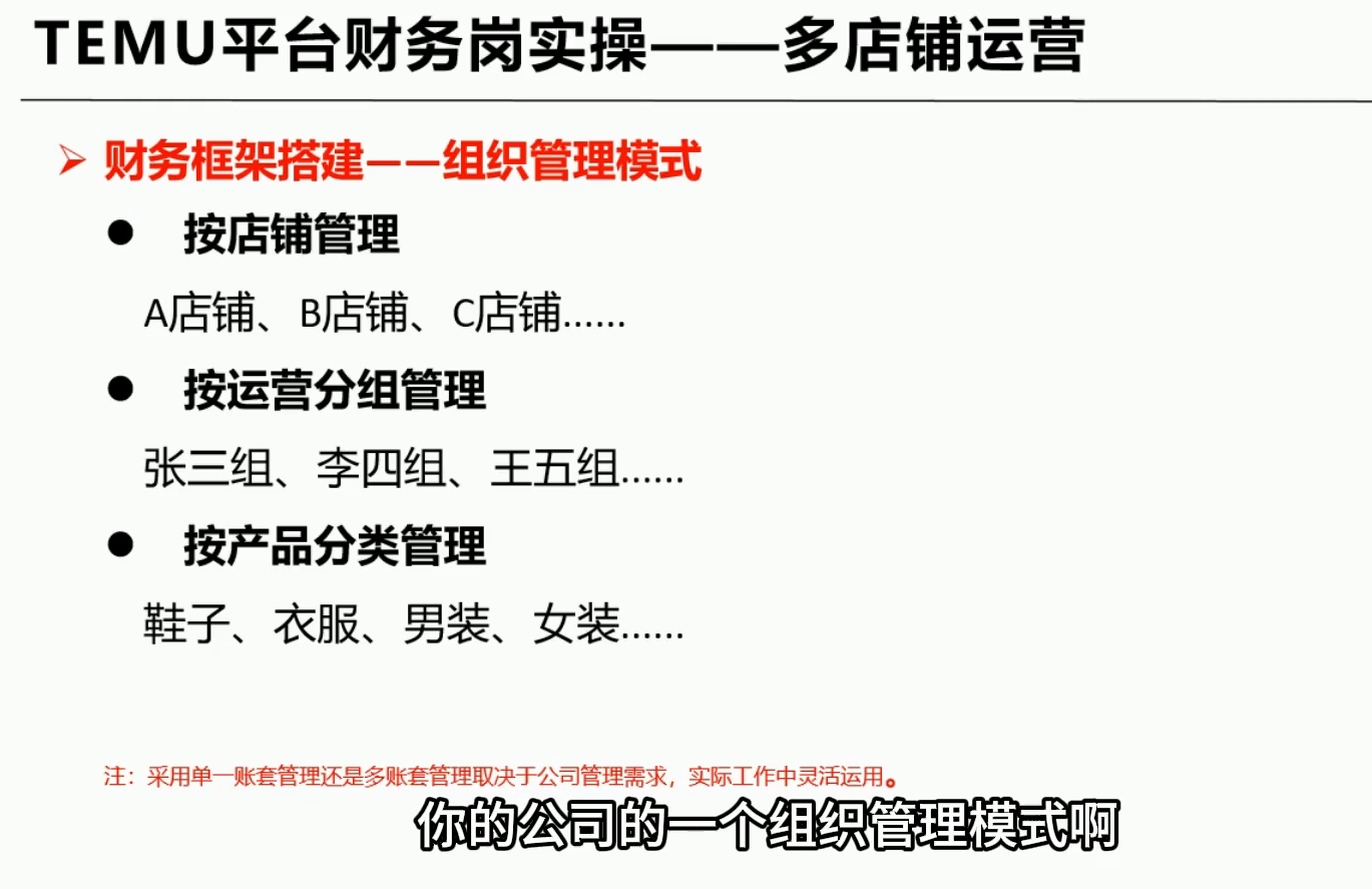 TEMU全盘账务实操课：账单导出、科目设置、利润核算