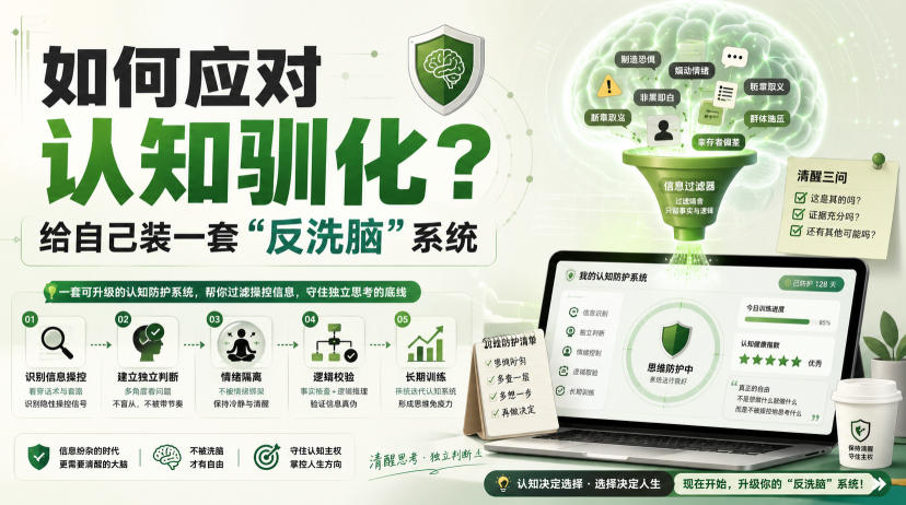 付费文章：如何应对认知驯化？给自己装一套“反洗脑”系统