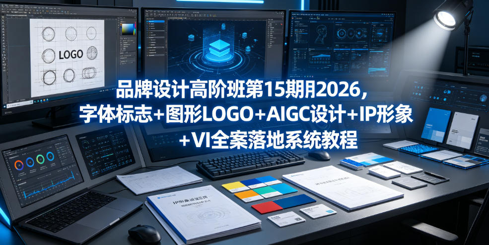 品牌设计高阶班第15期2026，字体标志＋图形LOGO＋AIGC设计＋IP形象＋VI全案落地系统教程