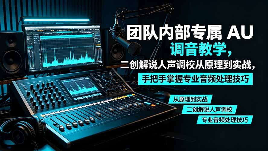 某大佬团队内部专属 AU 调音教学，二创解说人声调校从原理到实战，手把手掌握专业音频处理技巧