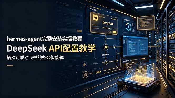 hermes-agent完整安装实操教程，DeepSeek API配置教学，搭建可联动飞书的办公智能体