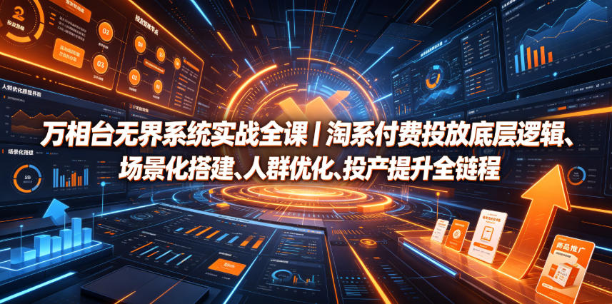 万相台无界系统实战全课｜淘系付费投放底层逻辑、场景化搭建、人群优化、投产提升全链路运营教程