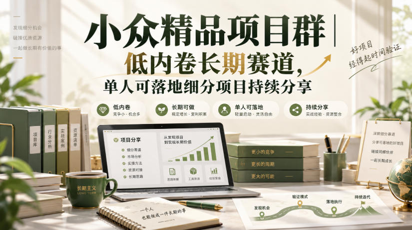 小众精品项目群｜低内卷长期赛道，单人可落地细分项目持续分享